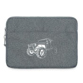 4x4 offroad Auto Truck Symbol Gelände Dirt Logo - Laptoptasche 15" - Grau meliert - Vorne