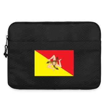 Aufkleber Flagge von Sizilien Flagge Aufkleber Sizilien - Laptoptasche 15" - Schwarz - Vorne