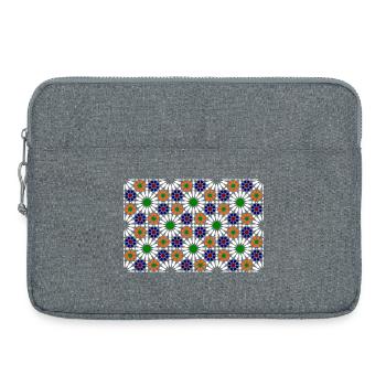 Moorish mosaic (dark) - Laptop bag 15" - heather grey - Front