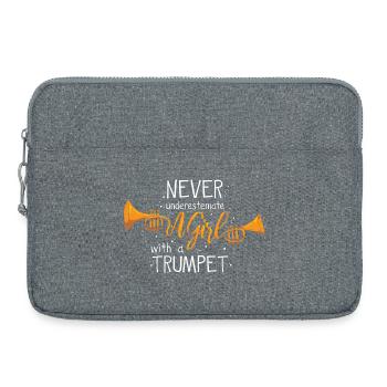 Trompete Trompeter - Laptoptasche 15" - Grau meliert - Vorne