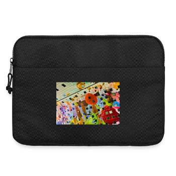 Fröhliches farbiges Blumendekor-Design - Laptoptasche 15" - Schwarz - Vorne