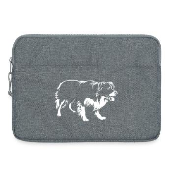 Border Collie « Black Edition » - Sacoche pour ordinateur portable 15 pouces - gris chiné - Devant