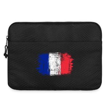 Pinselstriche Französische Trikolore - Laptoptasche 15" - Schwarz - Vorne