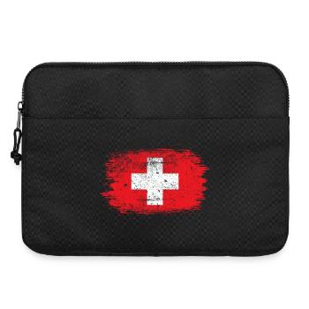Red Brush Swiss Cross Design - Laptoptasche 15" - Schwarz - Vorne