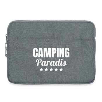 camping, camping car, camping paradis - Sacoche pour ordinateur portable 15 pouces - gris chiné - Devant
