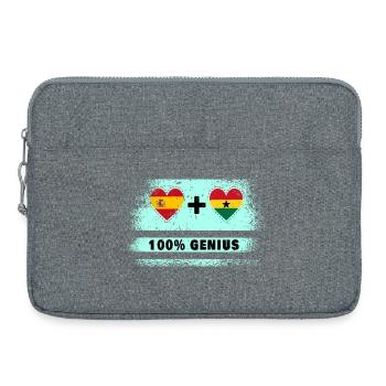 Spain and Ghana flag 100% genius - Laptop bag 15" - heather grey - Front