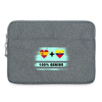 L’Espagne et l’Equateur drapeau 100% génie - Sacoche pour ordinateur portable 15 pouces - gris chiné - Devant