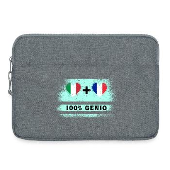 Italy and Finland 100% genius flag - Laptop bag 15" - heather grey - Front