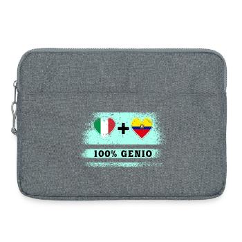 Italien und Ecuador 100% Genius Flagge - Laptoptasche 15" - Grau meliert - Vorne