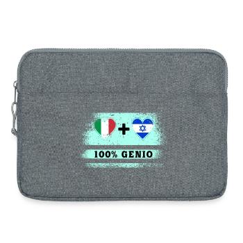 Italie et Israël 100% drapeau de génie - Sacoche pour ordinateur portable 15 pouces - gris chiné - Devant