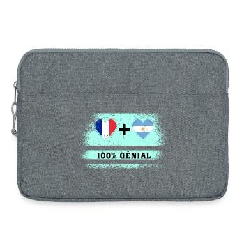 Drapeau de la France et de l'Argentine 100% génial - Sacoche pour ordinateur portable 15 pouces - gris chiné - Devant