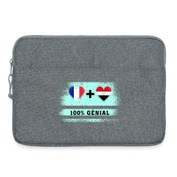 Drapeau de la France et de l'Égypte 100% génial - Sacoche pour ordinateur portable 15 pouces - gris chiné - Devant