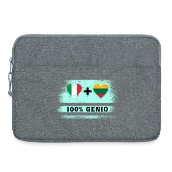 Italy and Lithuania 100% genius flag - Laptop bag 15" - heather grey - Front