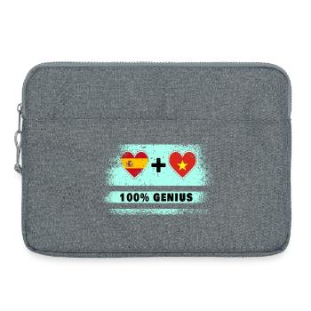 Espagne et Vietnam 100% drapeau génie - Sacoche pour ordinateur portable 15 pouces - gris chiné - Devant