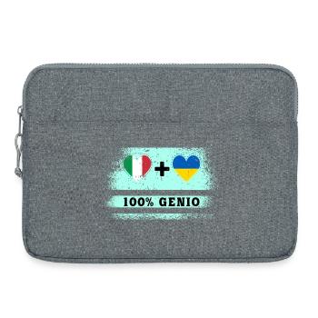 Italie et Ukraine 100% drapeau de génie - Sacoche pour ordinateur portable 15 pouces - gris chiné - Devant