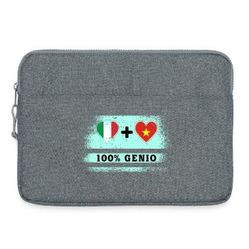 Italie et Vietnam 100% drapeau de génie - Sacoche pour ordinateur portable 15 pouces - gris chiné - Devant