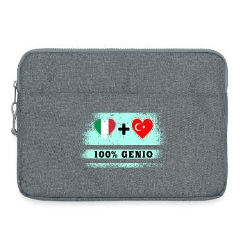 Italie et Turquie 100% drapeau de génie - Sacoche pour ordinateur portable 15 pouces - gris chiné - Devant