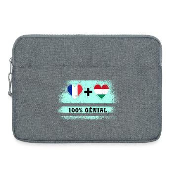 France et Hongrie Drapeau 100% génial - Sacoche pour ordinateur portable 15 pouces - gris chiné - Devant