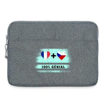 Flag France and Czech Republic 100% awesome - Laptop bag 15" - heather grey - Front