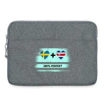 Costa Rica & Schweden 100% perfekt / Geschenk - Laptoptasche 15" - Grau meliert - Vorne