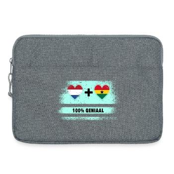 Ghana and the Netherlands 100% Genius flag - Laptop bag 15" - heather grey - Front