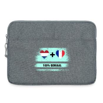 Drapeau 100% Genius de la France et des Pays-Bas - Sacoche pour ordinateur portable 15 pouces - gris chiné - Devant