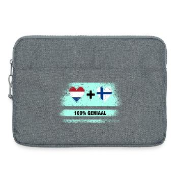 Drapeau 100% Genius de la Finlande et des Pays-Bas - Sacoche pour ordinateur portable 15 pouces - gris chiné - Devant