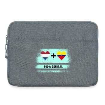 Drapeau 100% Genius de l’Equateur et des Pays-Bas - Sacoche pour ordinateur portable 15 pouces - gris chiné - Devant