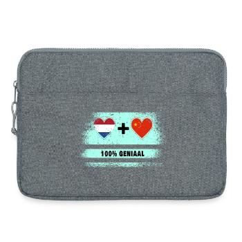 Drapeau 100% Genius de la Chine et des Pays-Bas - Sacoche pour ordinateur portable 15 pouces - gris chiné - Devant