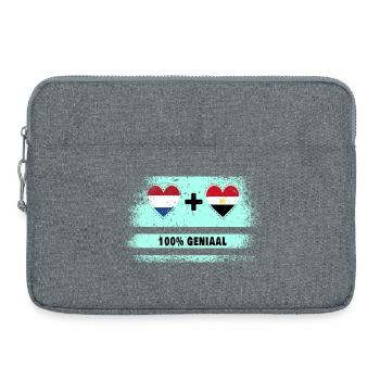 Niederlande und Ägypten 100% Genius Flagge - Laptoptasche 15" - Grau meliert - Vorne