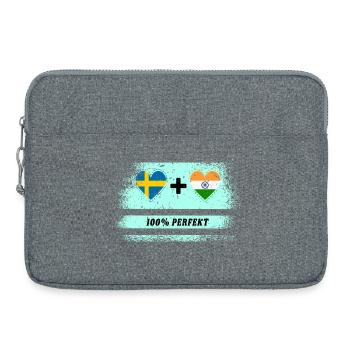 Inde et Suède 100% Parfait / Cadeau - Sacoche pour ordinateur portable 15 pouces - gris chiné - Devant