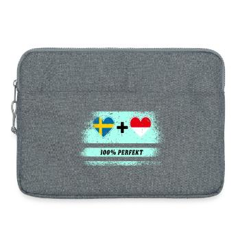 Indonesien und Schweden 100% perfekt / Geschenk - Laptoptasche 15" - Grau meliert - Vorne