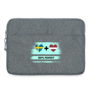 Lettonie et Suède 100% parfait / cadeau - Sacoche pour ordinateur portable 15 pouces - gris chiné - Devant