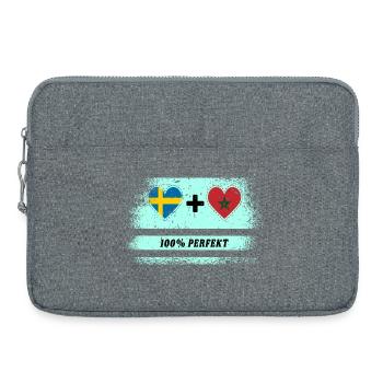Maroc et Suède 100% Parfait / Cadeau - Sacoche pour ordinateur portable 15 pouces - gris chiné - Devant