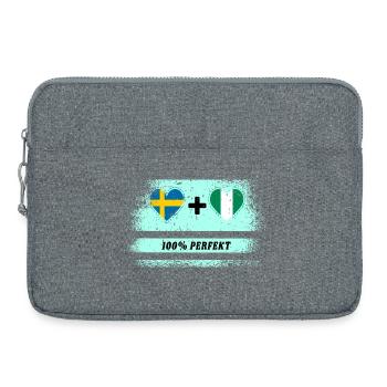 Nigeria et Suède 100% Parfait / Cadeau - Sacoche pour ordinateur portable 15 pouces - gris chiné - Devant