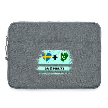 Pakistan et Suède 100% Parfait / Cadeau - Sacoche pour ordinateur portable 15 pouces - gris chiné - Devant