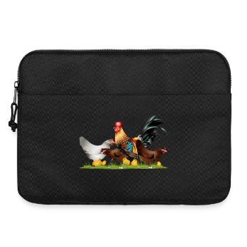 Coq majestueux avec des poulets dans la ferme de poulets - Sacoche pour ordinateur portable 15 pouces - noir - Devant