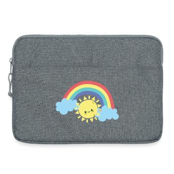 Sourire arc-en-ciel ensoleillé Doodle - Sacoche pour ordinateur portable 15 pouces - gris chiné - Devant
