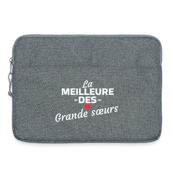 Citation amoureuse pour grandes sœurs - Sacoche pour ordinateur portable 15 pouces - gris chiné - Devant