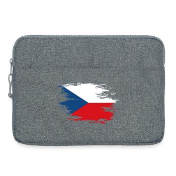 Czech Republic flag used design - Laptop bag 15" - heather grey - Front