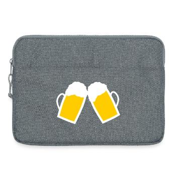 Bière, verres à bière, cadeau de la fête des pères Papa - Sacoche pour ordinateur portable 15 pouces - gris chiné - Devant