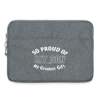 Mein Sohn, mein größtes Geschenk - Laptoptasche 15" - Grau meliert - Vorne