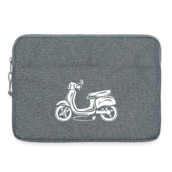 Elektro Roller Illustration - e Moped Fahrer - Laptoptasche 15" - Grau meliert - Vorne