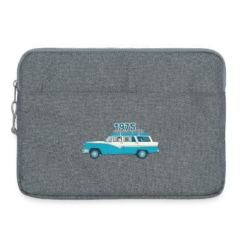 1975 Oldtimer mit Holzdach - Laptoptasche 15" - Grau meliert - Vorne