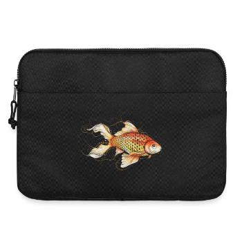 Filigree goldfish in soft orange tones - Laptop bag 15" - black - Front