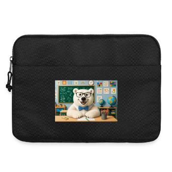 ours mignon scientifique à lunettes - Sacoche pour ordinateur portable 15 pouces - noir - Devant