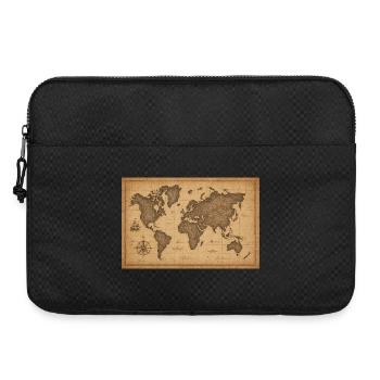 Carte du monde vintage Sépia nautique - Sacoche pour ordinateur portable 15 pouces - noir - Devant