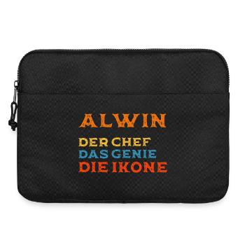 Alwin Vorname - Personalisiert Chef Ikone - Laptoptasche 15" - Schwarz - Vorne