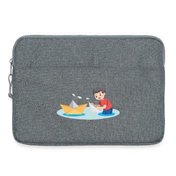 Paper Boat Play - Laptop bag 15" - heather grey - Front