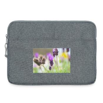 Lavande délicate en fleurs - Sacoche pour ordinateur portable 15 pouces - gris chiné - Devant